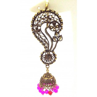EAR CUFF Golden Oxidized Earring Jhumka Jhumki Ethnic Jewelry Long Dangle AE19